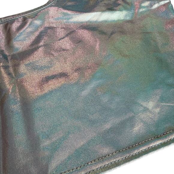 New 2 Piece Set Iridescent Festival Top & Leggings Sz Large Futuristic Halloween - Picture 8 of 14